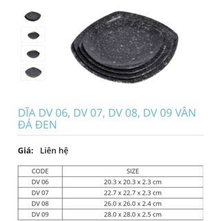 Chén - tô - dĩa nhựa melamine vân đá