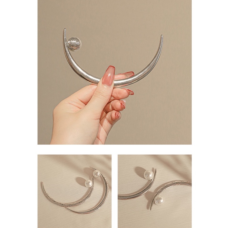 Hàng Mới Về Mới Trâm Cài Tóc Hình Bán Nguyệt Phong Cách Retro Cho Nữ