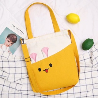 TOTE ĐEO 2 KIỂU _ Tai thỏ túi vải