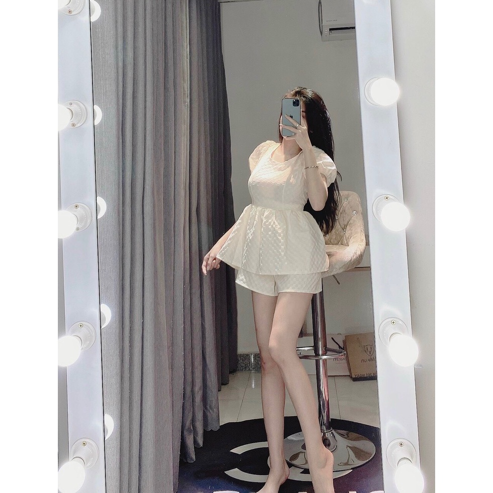 Sét bộ đồ nữ chất xốp dập nổi hai món cực hot