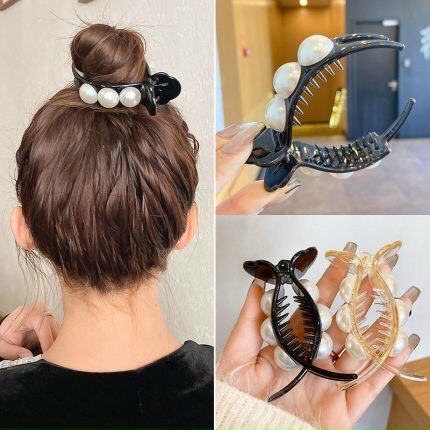 Kẹp càng cua  đính hạt 3 răng xinh xắn DTOnline