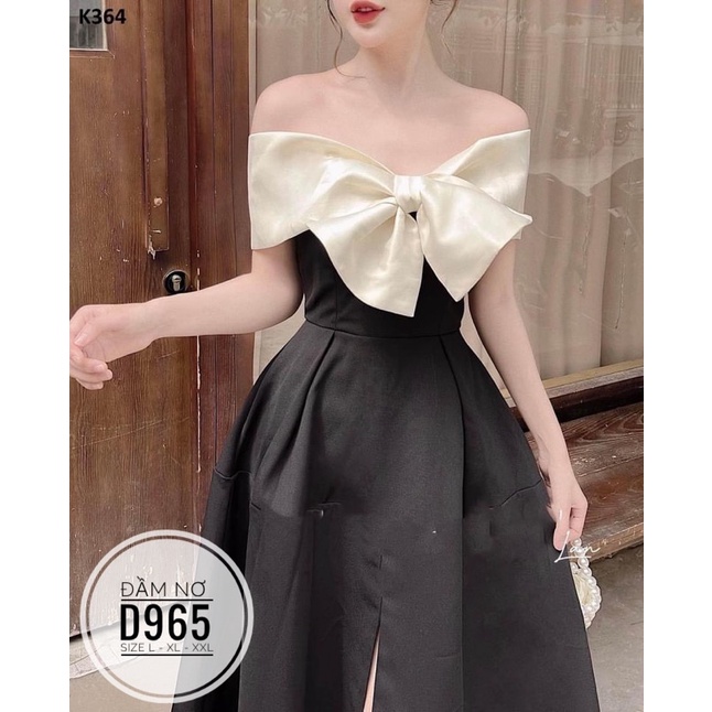 ĐẦM ĐI TIỆC BIG SIZE NƠ NGỰC SANG CHẢNH