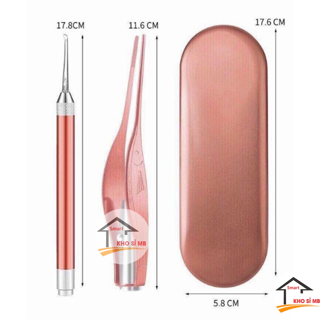 Bộ lấy ráy tai có đèn, ngoáy ráy tai cho trẻ kèm pin kho sỉ mb