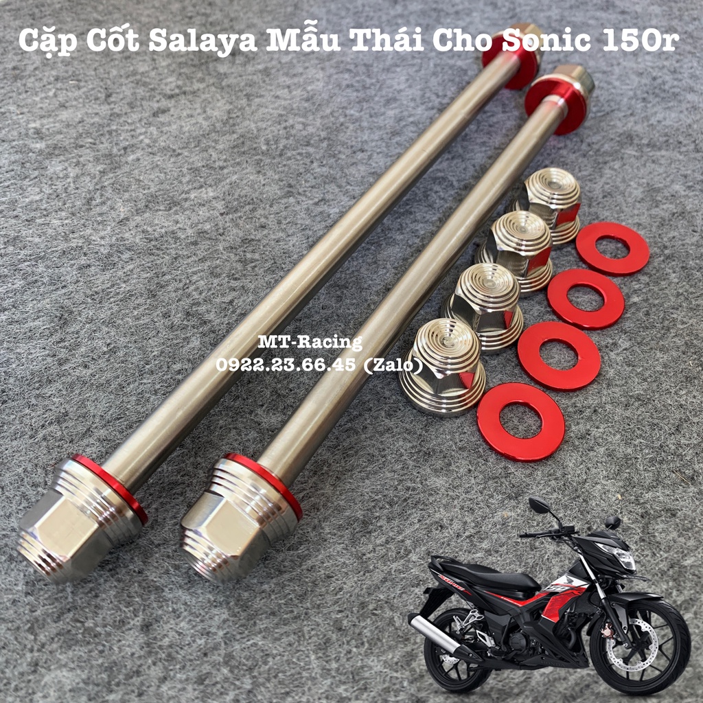 Cốt Bánh Salaya V2 Cho Sonic Chuẩn Inox304 Siêu Sáng Kèm Lông Đền Nhôm Đỏ