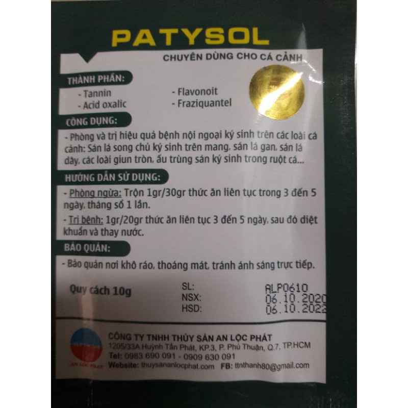 PATYSOL - Xử Lý Kí Sinh Trùng Hồ Cá