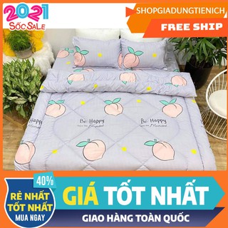 [Xả kho]Bộ chăn phao ga gối có ruột chăn bông dày,đủ kích thước[ĐÀO TÍM]