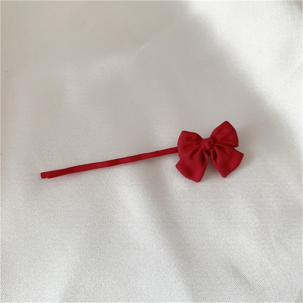 Bộ 2 Kẹp Tóc Hình Nơ Đỏ Thời Trang Cho Nữ