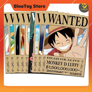 Bộ 9 Tấm Poster anime dán tường Wanted Băng Mũ Rơm - One Piece