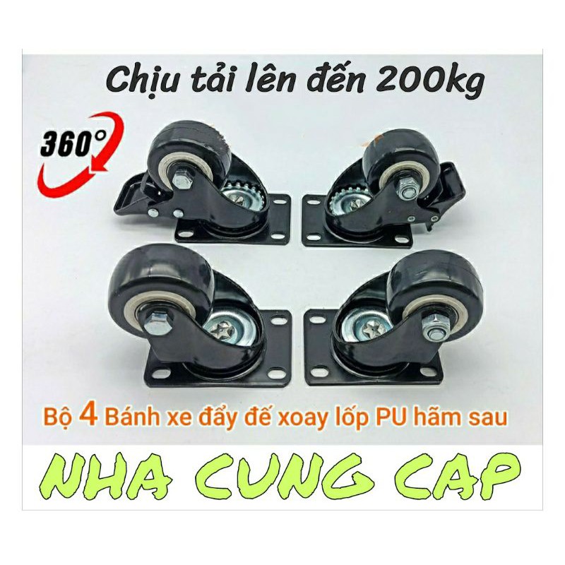 BÁNH XE ĐEN LOẠI TỐT 4CM CÓ KHÓA