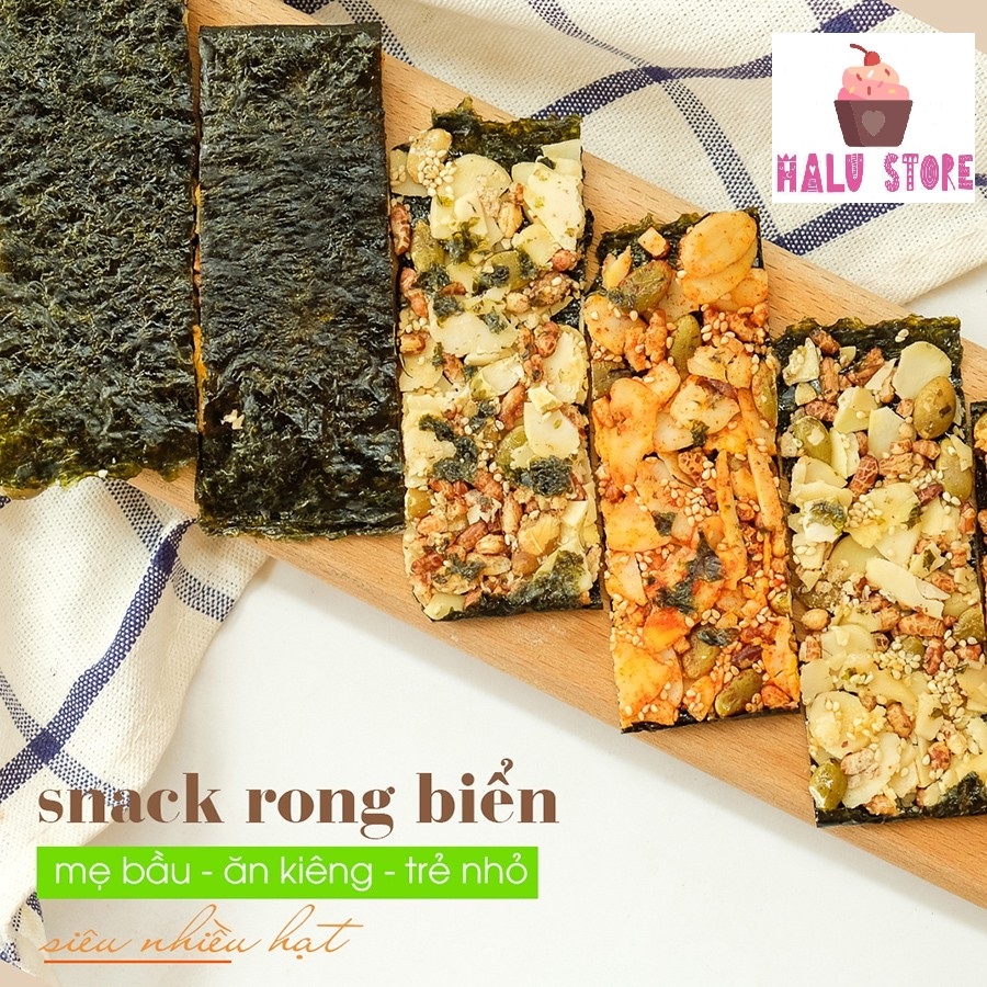 Rong biển kẹp hạt dinh dưỡng/Gạo lứt rong biển mix hạt dinh dưỡng giảm cân, ăn kiêng, ăn vặt healthy