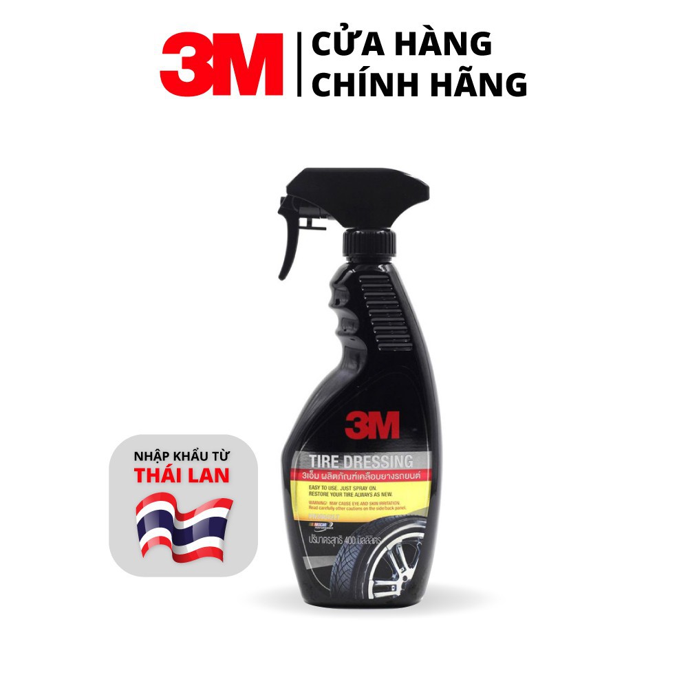 Bộ 3 sản phẩm 3M chai xịt bảo dưỡng nội thất 39040LT, bảo dưỡng lốp 39042LT và tăng độ bóng sơn 39034LT