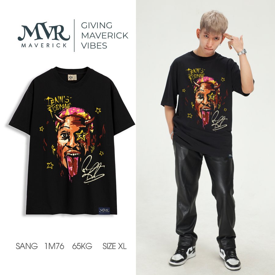 Áo thun thể thao Dennis Rodman nam nữ phông unisex phong cách cực chất tay lỡ localbrand MVR BB4321