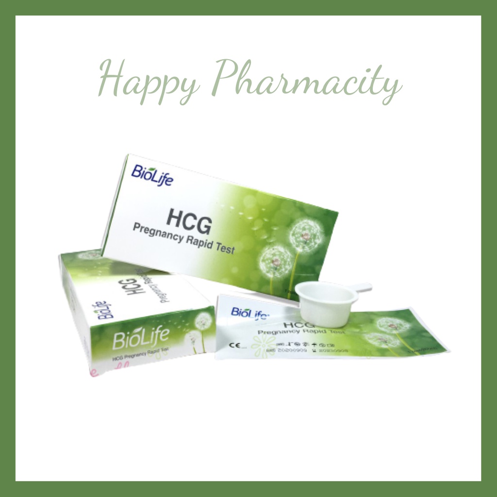 Que Thử Thai Thế Hệ Mới HCG, Test Nhanh, Chính Xác, Cốc có tay cầm, Happy Pharmacity