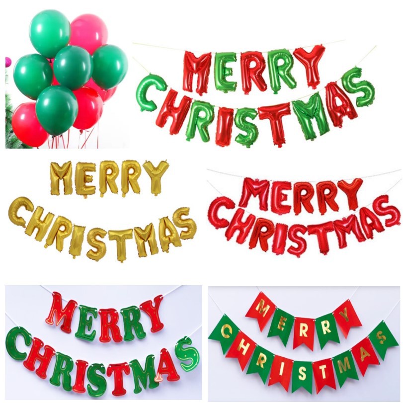 Bộ bóng chữ Merry Christmas trang trí Noel trang trí Giáng Sinh