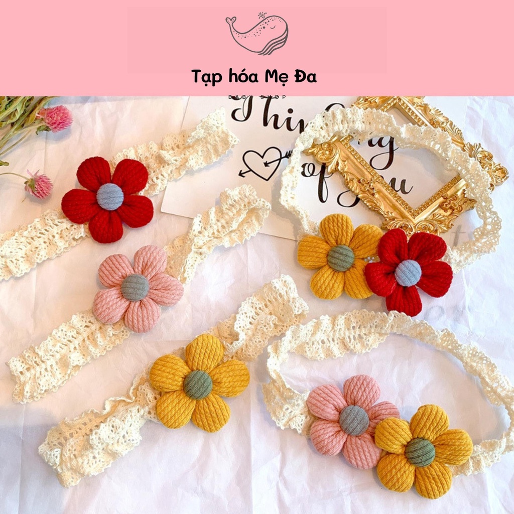 Băng đô cài tóc/turban đính hoa vải thủ công dễ thương cho bé sơ sinh chính hãng Chicbaby