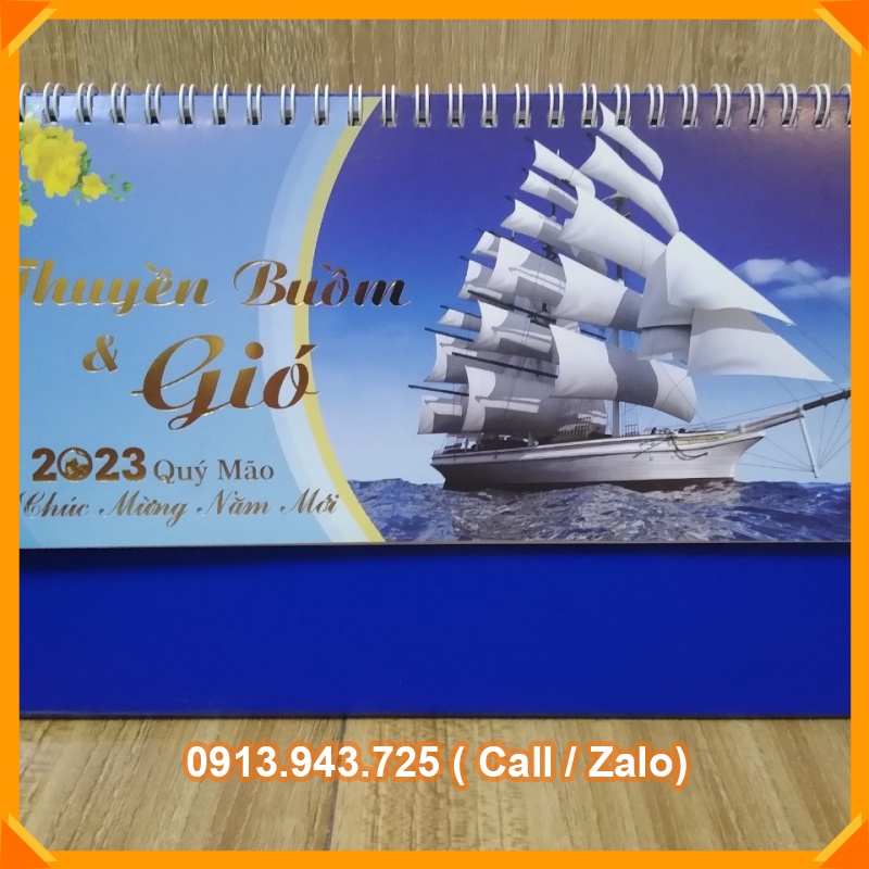 Lịch Để Bàn 2023 Họa Tiết Hoa Phong Cảnh khổ 21.5x16.5cm [VPP Đức Phát]
