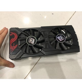 Fan,ốp,tản nhiệt powcolor rx570 580 reddragon( rồng đỏ zin)