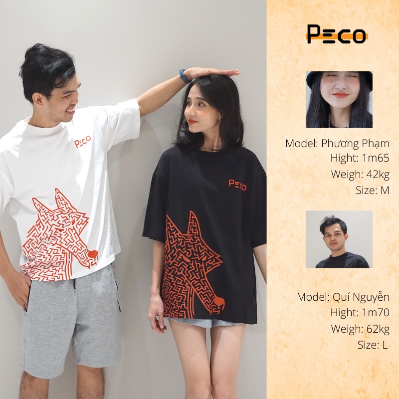 Áo thun nam nữ form rộng unisex tay lỡ PECO S002