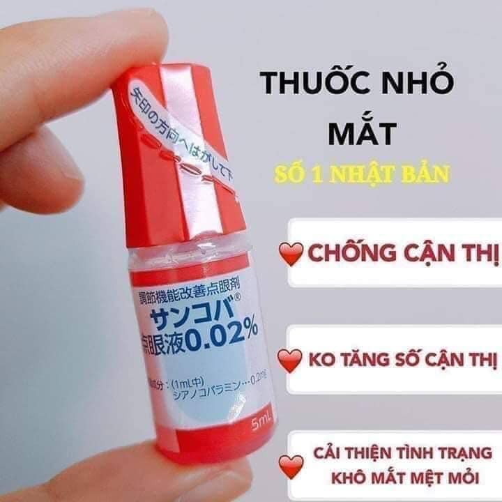 (Chính hãng) NƯỚC NHỎ MẮT CẬN THỊ SANCOBA NHẬT BẢN - full hộp