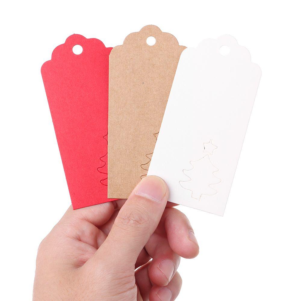 SUENIN 50 Thẻ Giấy Kraft Trang Trí Cây Thông Giáng Sinh