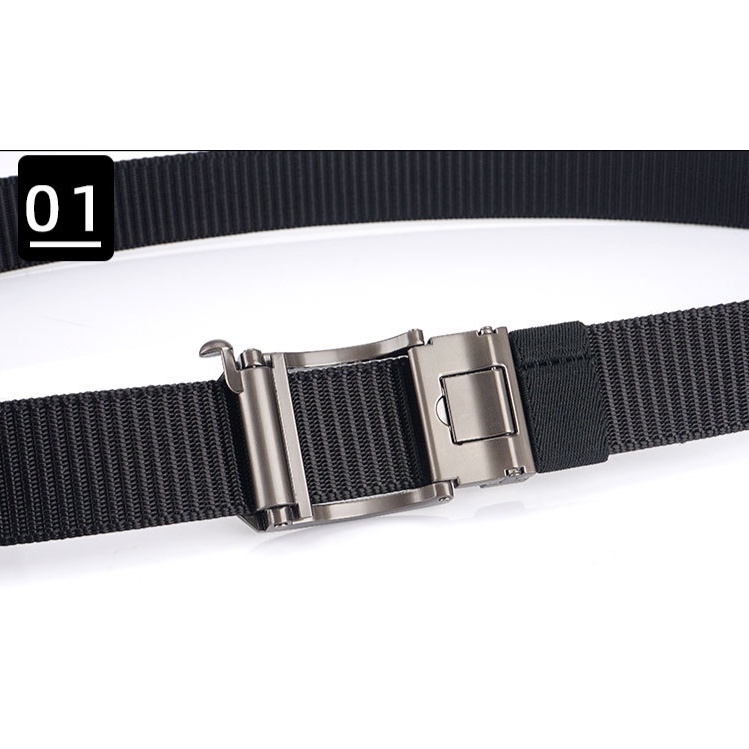 Thắt Lưng Vải Canvas Dày Khóa Kim Loại Đa Năng Thời Trang Cho Nam