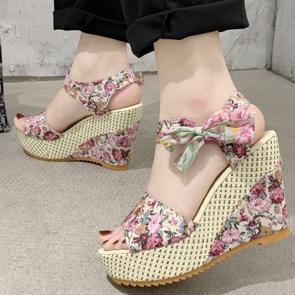 Giày đế xuồng in họa tiết đẹp mắt 3.94 inch size 35-40