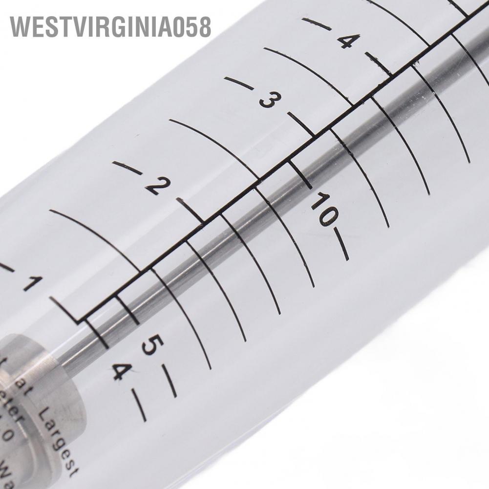 Westvirginia058 Ống đo lưu lượng chất lỏng Loại 1‑10GPM Thang chính xác Đồng hồ nước acrylic trong suốt G1 Chủ đề nữ