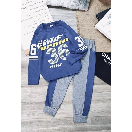 Đồ bộ tay dài bé trai size đại 20-35kg