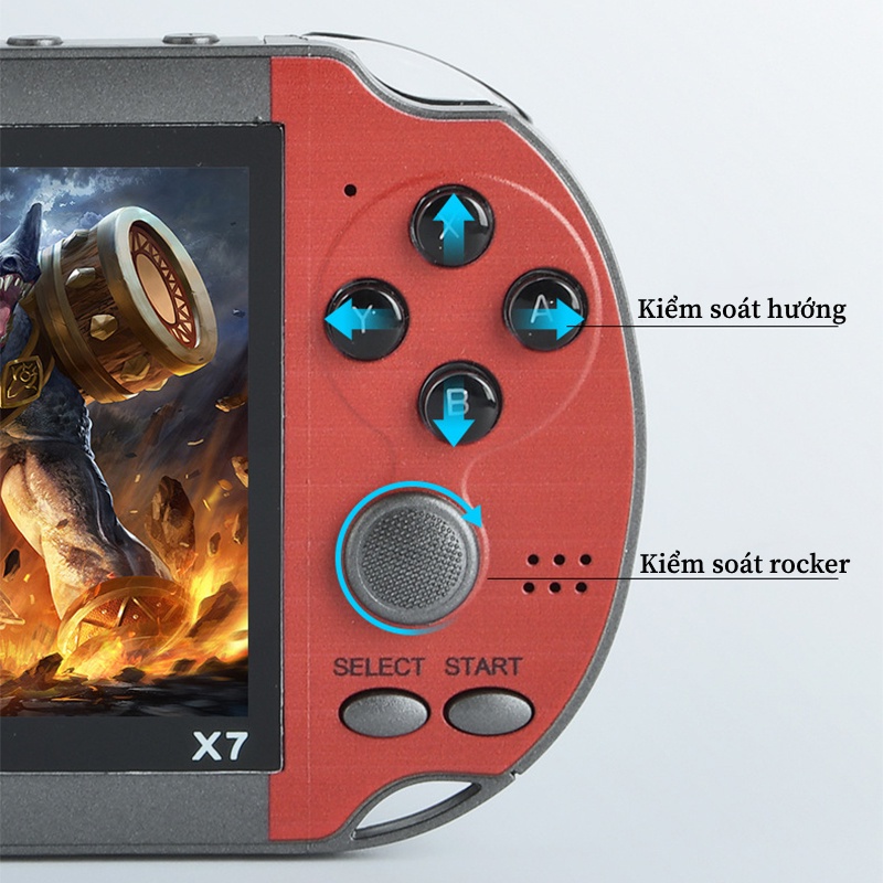 Máy chơi game cầm tay X7/ X12 màn hình 4.3/7 inch cài sẵn 1000+game hỗ trợXem phim Nghe nhạc Đọc sách