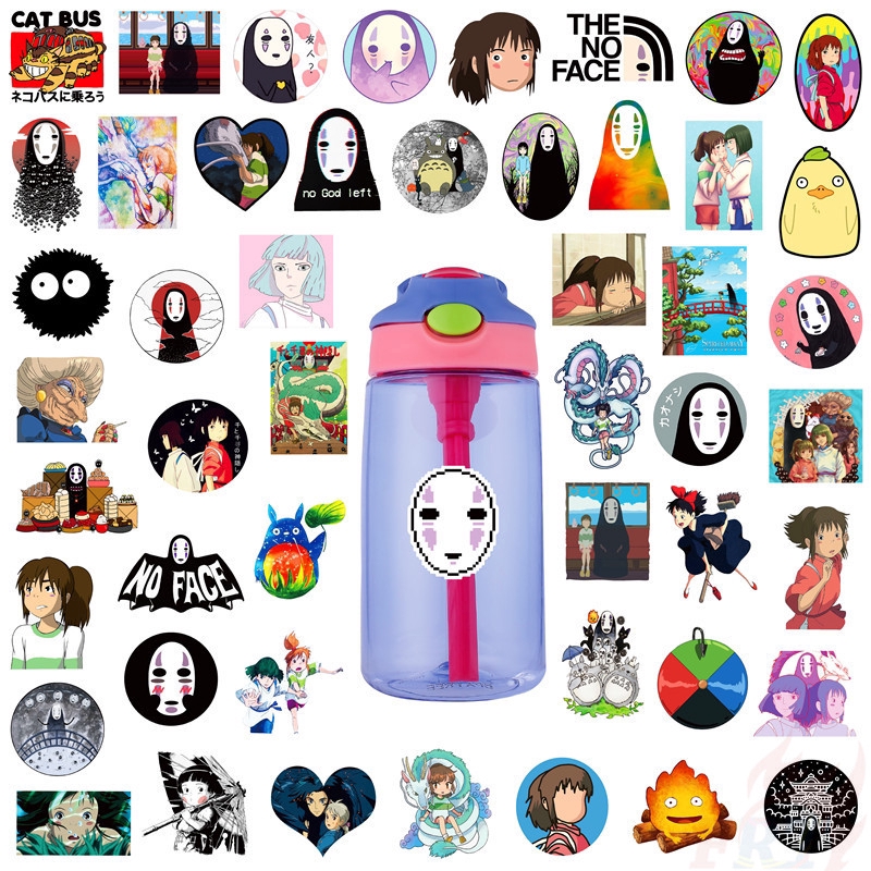 ❉ Miyazaki Hayao - Spirited Away Giấy và decal dán tường ❉ 50Pcs/Set Anime DIY Mixed Laptop Skateboard Doodle Stickers