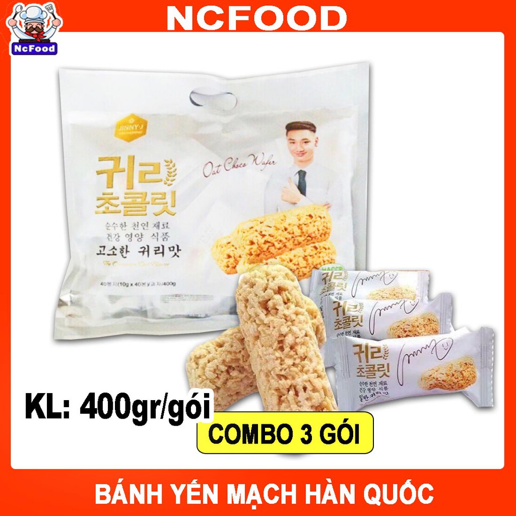 Combo 3 Gói Bánh Yến Mạch Socola Hàn Quốc 400g | BigBuy360 - bigbuy360.vn