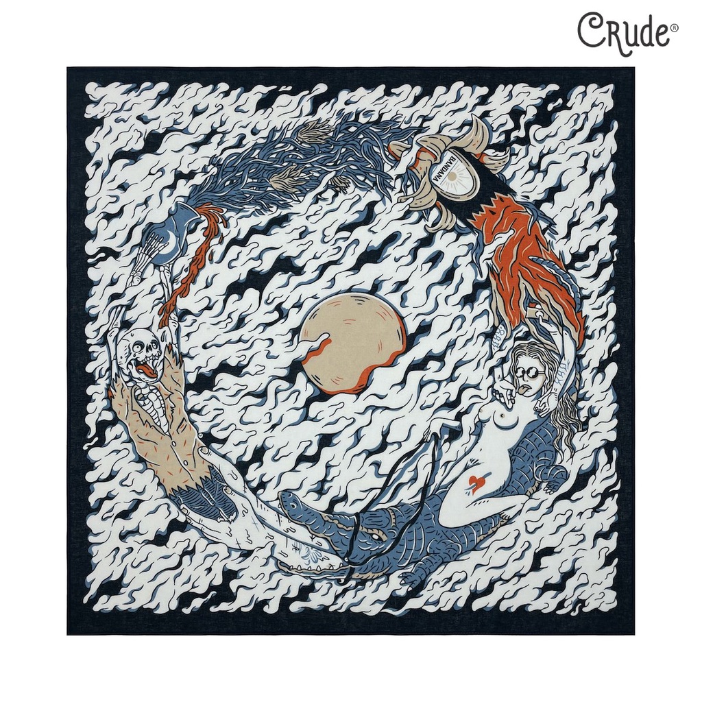 Khăn Bandana Retro họa tiết Samsara - Crude VN