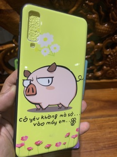 Ốp lưng samsung A7 (2018) heo bóng
