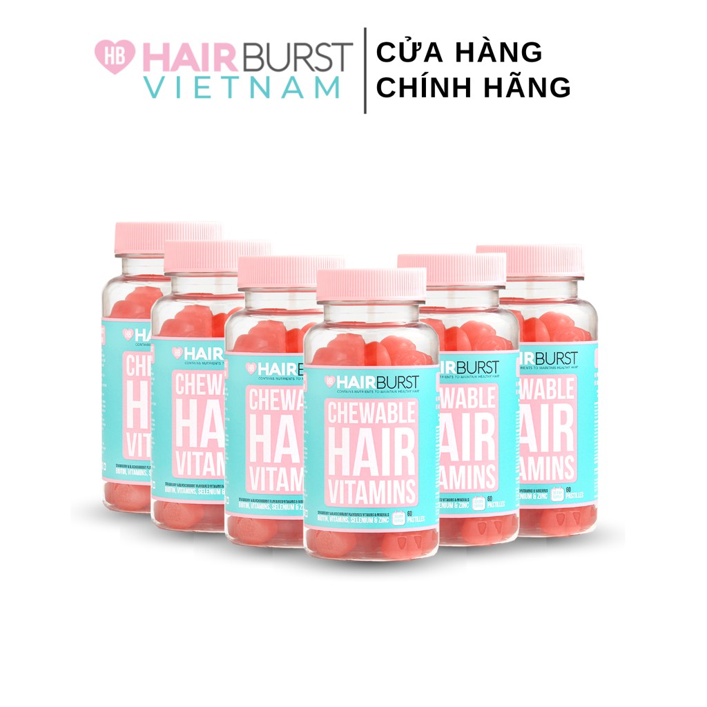 [Mã FMCG100K - 10% đơn 500K] Combo 6 lọ kẹo dẻo vitamin chăm sóc, kích thích mọc tóc HAIRBURST chewable hair vitamins | BigBuy360 - bigbuy360.vn