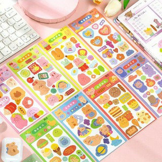 Bộ 2 miếng sticker hình gấu đáng yêu