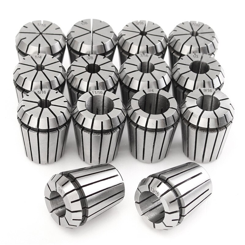 14PCS Collet Chuck ER32 Bộ công cụ chính xác Giá đỡ Công cụ Phay Chuck Máy tiện CNC 1/16 "-3/4" cho Máy khoan Tapping Collet