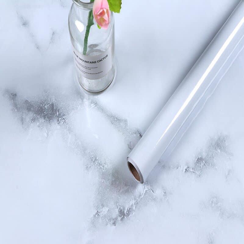 Giấy dán bếp  FREE SHIP  Decal dán bếp tráng bạc mã ĐÁ CẨM THẠCH TRẮNG 03 có keo sẵn chịu nhiệt tốt