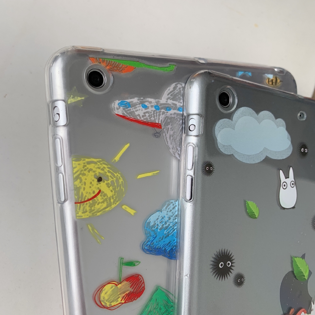 Ốp máy tính bảng mềm trong suốt họa tiết doodle/Totoro dễ thương cho iPad mini 2 3 4 iPad2 3 4 Pro 11 9.7 Air3 | BigBuy360 - bigbuy360.vn