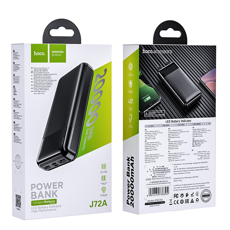 Pin sạc dự phòng chính hãng 10000mah 20000mah Hoco J72