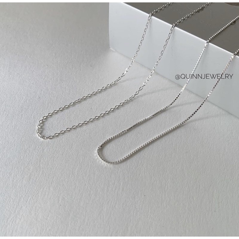 Dây chuyền bạc trơn ko kèm mặt (dây xích, dây xốp) dây chuyền nữ bạc 925 Quinn Jewelry
