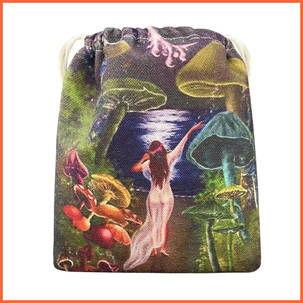 Túi Đựng Thẻ Bài Tarot Bằng Nhung Mềm Mại Có Dây Rút Thêu Họa Tiết Thủ Công