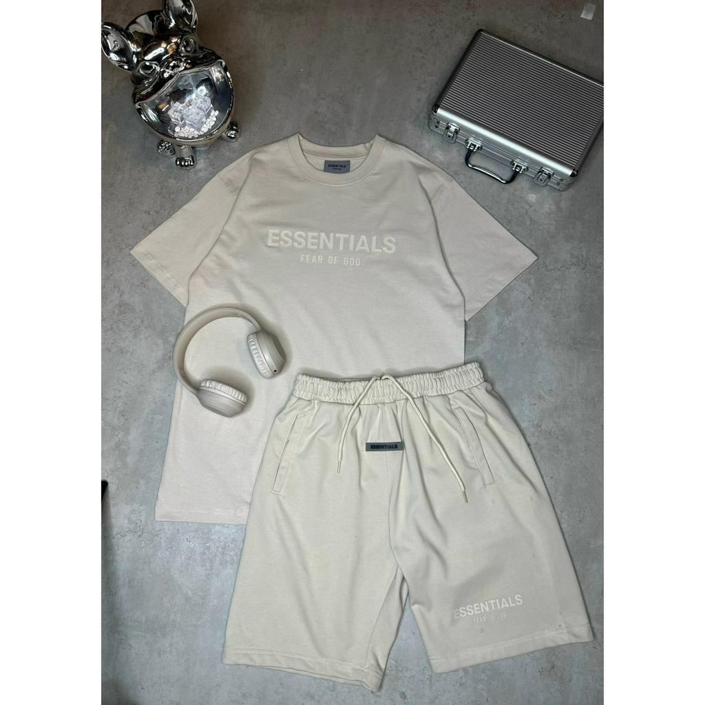 (HÀNG XUẤT XỊN) Áo thun ES002 Essential tee 2 màu đen &amp; be  Made in Cam/bodia full tag-code   SIZE : S M L