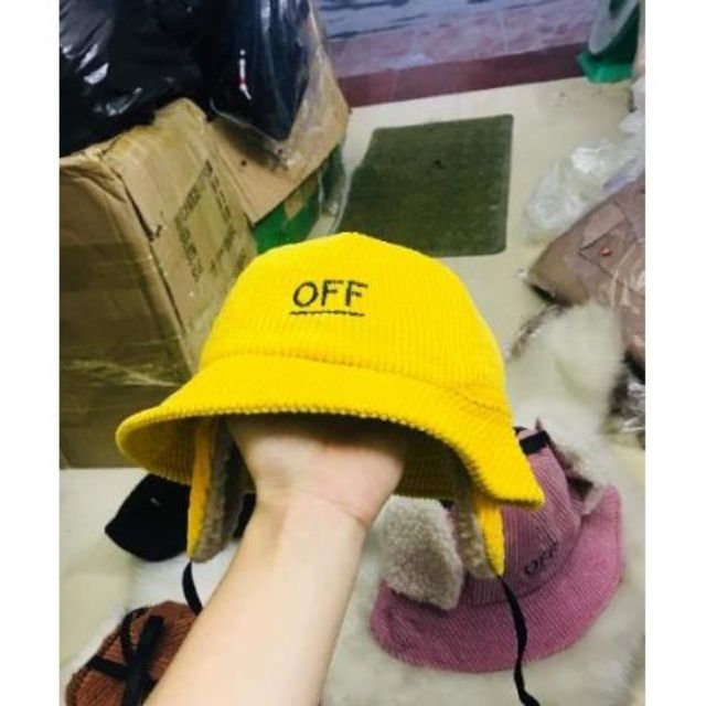 Mũ &quot;off&quot; kèm bịt tai cực ấm và cực xinh cho bé