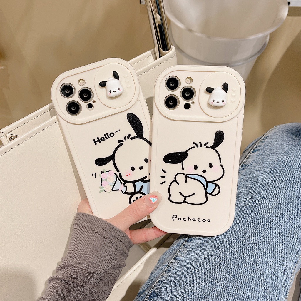 Ốp Điện Thoại Dẻo Họa Tiết Hoạt Hình Chú Chó &amp; Hoa Đeo Tay Chống Rơi Cho iPhone 11 / 12 / 12PRO MAX / 13PRO MAX / 7 / 8Plus