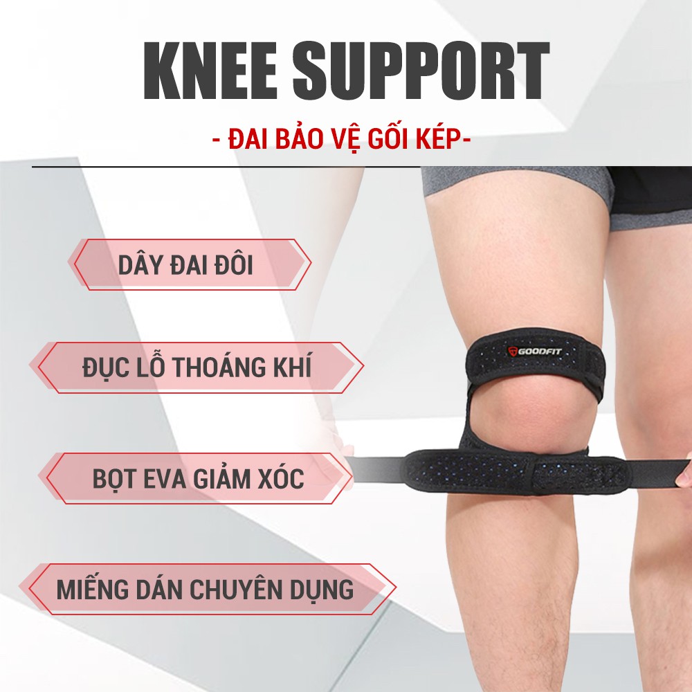 Băng gối thể thao bảo vệ kép co giãn 4 chiều, thoáng khí GoodFit GF521K