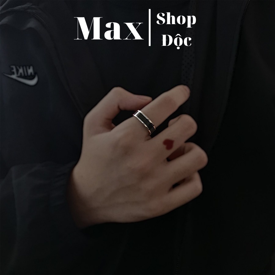 Nhẫn Nam Nữ Basic Row Ring Màu Bạc Đẹp Cao Cấp - Nhẫn Unisex Titan Không Gỉ - Row Ring - Maxshopdoc