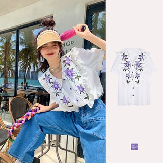 Iris boutique x sg 22/ss is2281138 violet iris blouse- áo sơ mi nữ