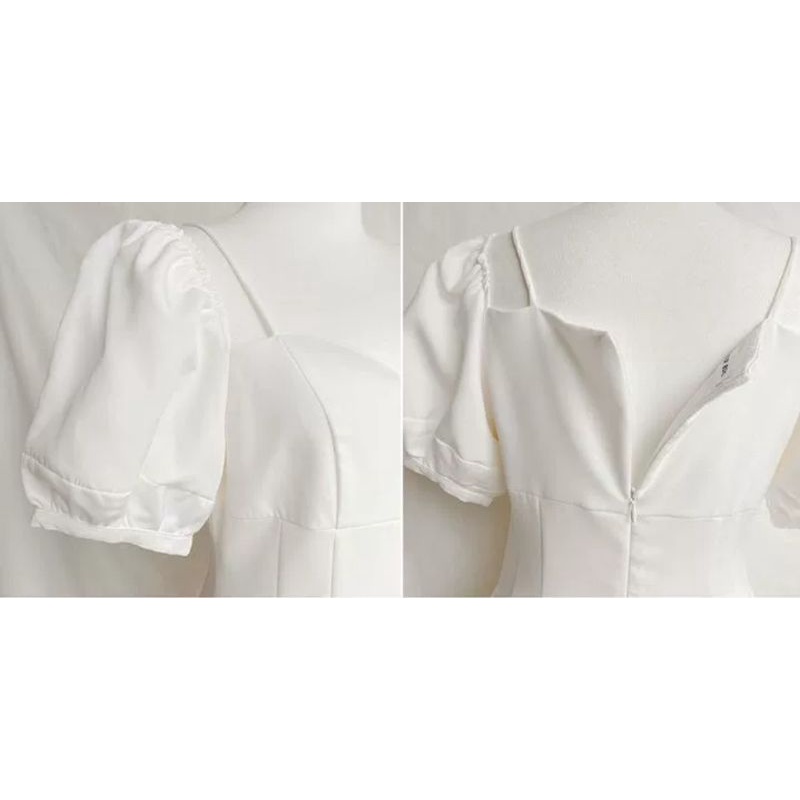 VÁY TRẮNG xoè vai 2 dây mặc 2 kiểu