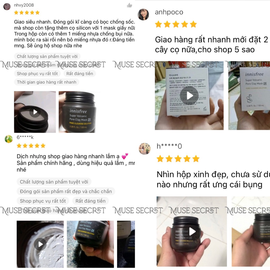 [Quà Tặng Khẩu Trang] Mặt Nạ Đất Sét Innisfree - Mặt Nạ Se Khít Lỗ Chân Lông Innisfree Super Volcanic Pore Clay Mask 2X | BigBuy360 - bigbuy360.vn