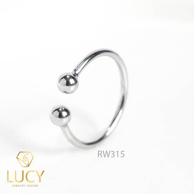 RW315 NHẪN CUFF BẠC Ý 925, XI VÀNG TRẮNG